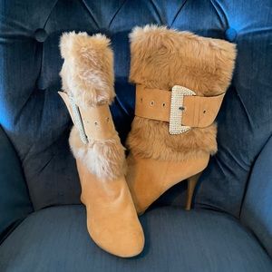 Tan Fur Boots